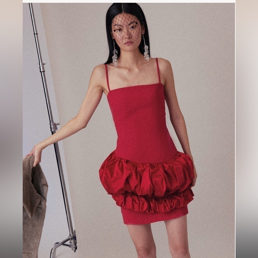 Filiarmi Red Mini Mavis Puff Dress